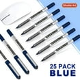 thumbnail image 3 of RollerBall Pens, Shuttle Art 25 Pack Blue Fine Point Roller Ball Pens, 0.5mm Liquid Ink Pens for Writing Journaling Taking Notes Office, 3 of 7