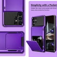 thumbnail image 6 of for Galaxy S22 Ultra Case Wallet Credit Card Holder 4-Card Slot Hidden Back Pocket Dual Layer Hybrid Rugged Rubber Bumper Protective Hard Shell Cover for Samsung Galaxy S22 Ultra Purple, 6 of 14