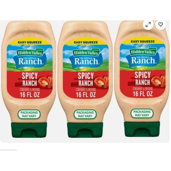 Spicy Ranch Condiment and Dressing, 3 Bottles, 16 oz