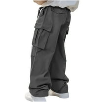YLSDY Mens Baggy Cargo Pants Loose Fit Casual Lightweight Pants Comfy Sport Athletic Travel Fashion Trousers with Pocket Dark Gray XL