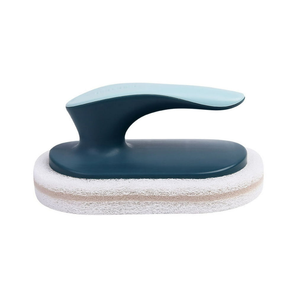 TureClos Kitchen Sponge Dish Handle Sponge Cleaning Brushes Bowl Washing Brush for Bathroom Blue