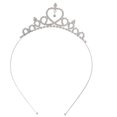 thumbnail image 1 of Tiaras y coronas para niña Tiara de princesa plateada con diamantes de imitación, corona para fiesta de cumpleaños, tiaras de vestir con cristales, tocado para mujeres y niñas, WZ-1512R, 1 of 5