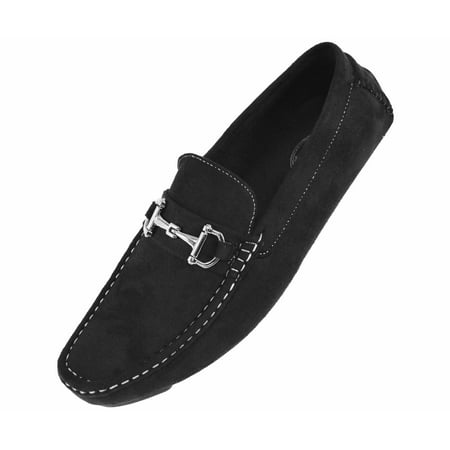 

Amali Mens Plush Microfiber Faux Suede Slip On Loafer Driving Shoe with Buckle
