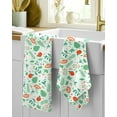 thumbnail image 2 of Flour Sack Kitchen Towels Set of 2-18x26 Cotton Dish Towels with Hanging Loop Reusable Tea Towel for Cleaning Spring Absorbent Dishcloths Cute Home Decor Housewarming, Lemon Birds, 2 of 6