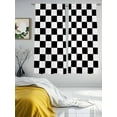 thumbnail image 3 of Simple Black White Checkered Sheer Curtains 72 Inch Length 2 Panels Set for Living Room/Bedroom, Lattice Buffalo Plaid Semi Curtain Sheers Drapes Rod Pocket Curtains Window Treatment Set 52''x72''x2, 3 of 7