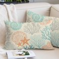 thumbnail image 2 of Coastal Turquoise Small Pillow Covers,Ocean Coral Starfish Shell Modern Sea Breathable Throw Pillow Cases with Invisible Zipper,Decorative Pillowcase Pillows Protectors for Sofa Bed Chair 12"x20", 2 of 9