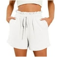 thumbnail image 2 of Under $10 Women's Shorts, Xunlbb Women Casual Solid Elastic Waist Pocket Fashion Short Pants, 2 of 6