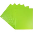 thumbnail image 1 of JAM PAPER Heavy Duty Plastic 3 Hole Punch Folders with Pockets - Lime Green - 6/Pack, 1 of 6