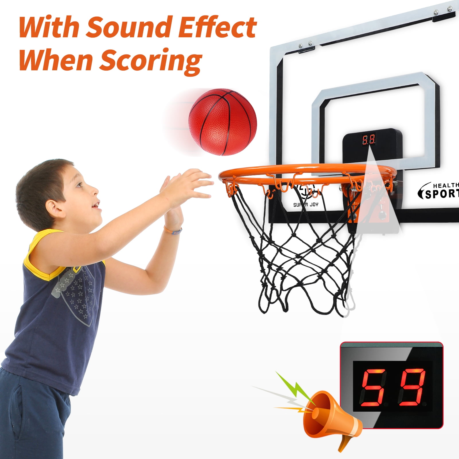 The LED Scoring Indoor Basketball Hoop - Hammacher Schlemmer