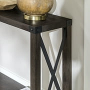 Walker Edison Magnolia Metal X Console Table, Gray Wash