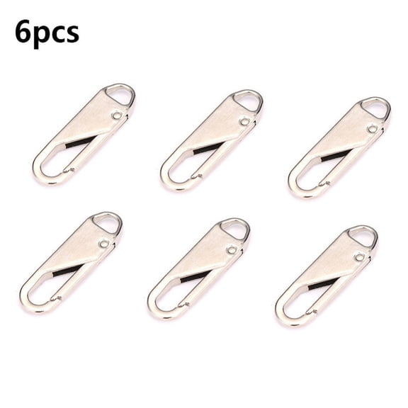 6 Pieces Zipper Pull Replacement Zipper Repair Kit Zipper Slider Pull Tab Universal Zipper Fixer Metal Zipper Head
