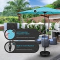 thumbnail image 5 of Outdoor 9' Solid Round Crank Premium Patio Umbrella with Push Button Tilt/Crank, Light Blue, 5 of 6