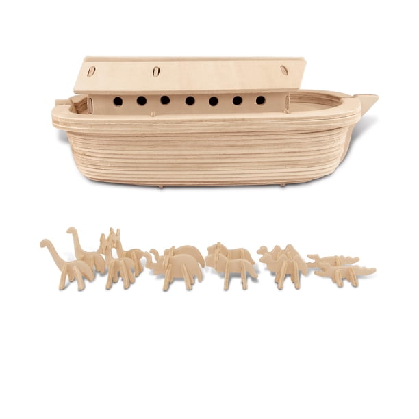 Puzzled 3D Puzzle Noah's Ark Wood Craft Construction Model Kit, Fun