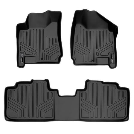 SA0087-B0087 36 x 5 x 28 in. Custom Fit Floor Mats 2 Row Liner Set for 2010-2016 Cadillac SRX, Black