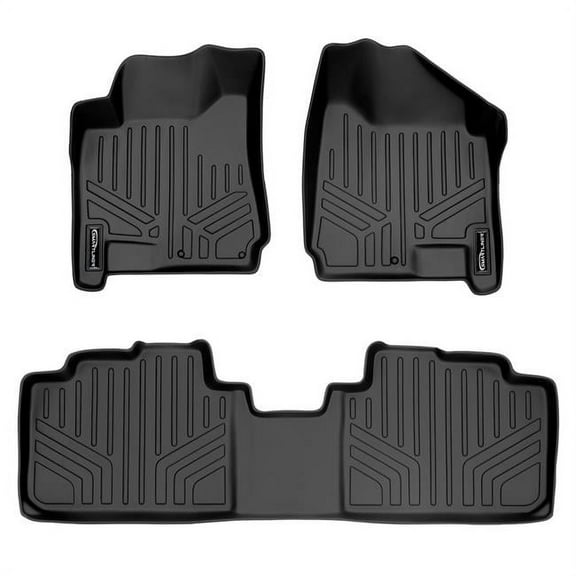 SA0087-B0087 36 x 5 x 28 in. Custom Fit Floor Mats 2 Row Liner Set for 2010-2016 Cadillac SRX, Black