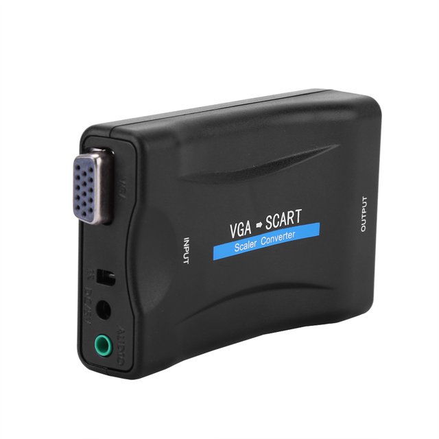 Gupbes Adaptateur VGA vers SCART, Convertisseur Audio Vidéo, Adaptateur Vidéo Portable pour TV