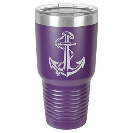

Tumbler Stainless Steel Vacuum Insulated Travel Mug Anchor With Rope (Purple 30 oz)