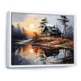 thumbnail image 2 of Designart "Reflections of Serenity Yellow Lakehouse Bliss II" Landscapes Floater Framed Canvas Art Print, 2 of 7