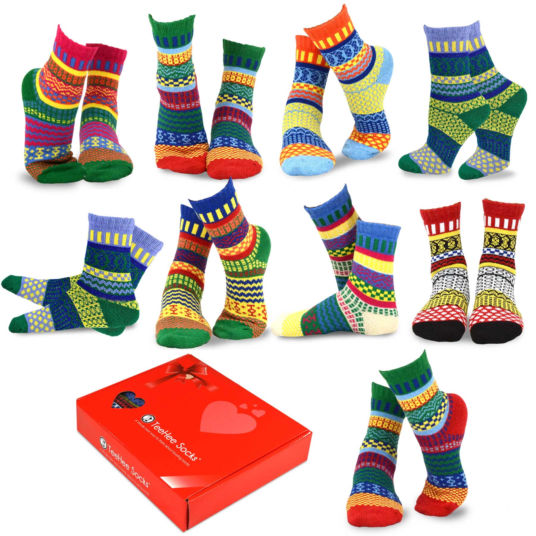 12 Pairs Ladies Wholesale Ankle Socks Aztec Jacquard Thick Colourful Socks 