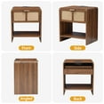 thumbnail image 7 of YOCWO Nightstand with Charging Station for Bedroom, Linen Bedside Table with Drawers, Walnut, 7 of 7