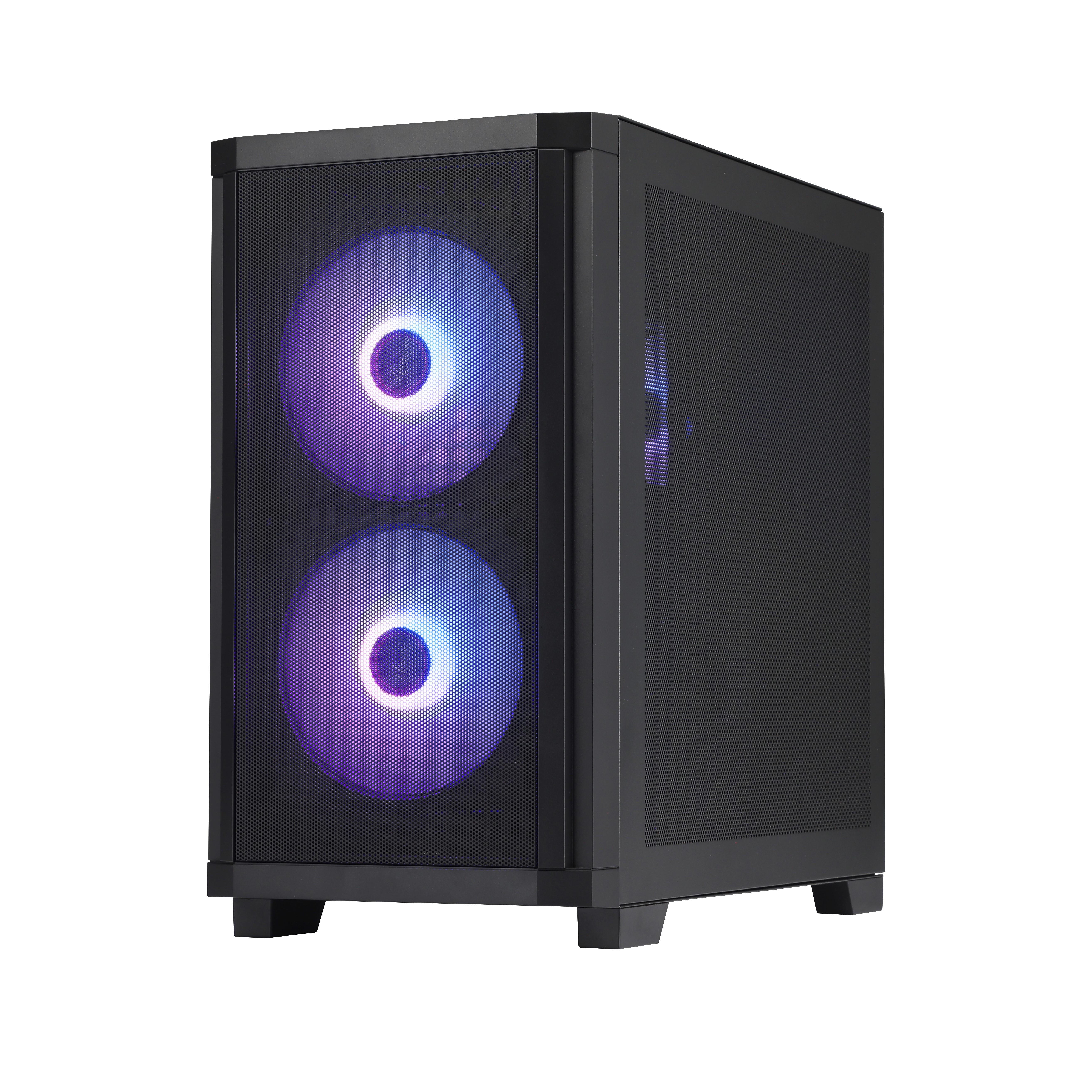 Rosewill FBM-X3 Black Micro ATX Mid Tower Case - Full Mesh Panel, High Airflow Design, 3x PWM ARGB Fans, Pre-Installed 650W 80+ Gold PSU