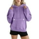 thumbnail image 2 of Sudadera con capucha gris,Sudadera con capucha y botones para mujer, cuello en V, manga larga, poliéster, ropa deportiva informal, sopatenor, 2 of 9