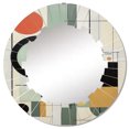 thumbnail image 2 of Designart "Mod Geometrics Colorful Mid Century Precision III" Abstract Round Wall Mirror - Mid-century Oval Printed Decorative Oversized Mirror - Multiple Color Options, 2 of 4