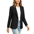 thumbnail image 5 of IUYRTFE Women's Solid Color Long Sleeve Blazer with Button and Pockets Casual Lapel Collar Work Jacket, 5 of 8