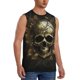 thumbnail image 2 of Fotbe Vintage Gold Leaf Skull Men's Camiseta sin Mangas Estampada para Hombres, Playera Casual para Gimnasio, Entrenamiento, Playa-XX-Large, 2 of 7