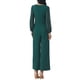 thumbnail image 3 of Pantalones de pierna ancha para mujer INSPIRE CHIC, mono de manga larga transparente, jumpsuit de cóctel 2XL verde oscuro, 3 of 5