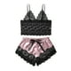 thumbnail image 1 of de para mujer Cami Ropa de dormir Top de encaje y pantalones cortos Despedida de soltera Rosa XXL Sunnimix Mujer de encaje braga, 1 of 8