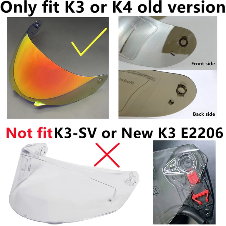 agv k3 e2206 visor Key Features Durable polycarbonate construction with long AGV Helmet Visor Visor GT6-1