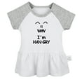 thumbnail image 1 of I'm Hangry Novelty Dresses For Baby, Newborn Babies Skirts, Infant Princess Dress, 0-24M Kids Graphic Clothes (Gray Raglan Dresses, 6-12 Months), 1 of 4