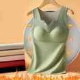 thumbnail image 3 of DuoJiaJ Thermal Tank Top for Women Fleece Lined Thermal Shirts Sleeveless Tops Camisole Warm Base Layer Vest Cold Weather Green L, 3 of 4