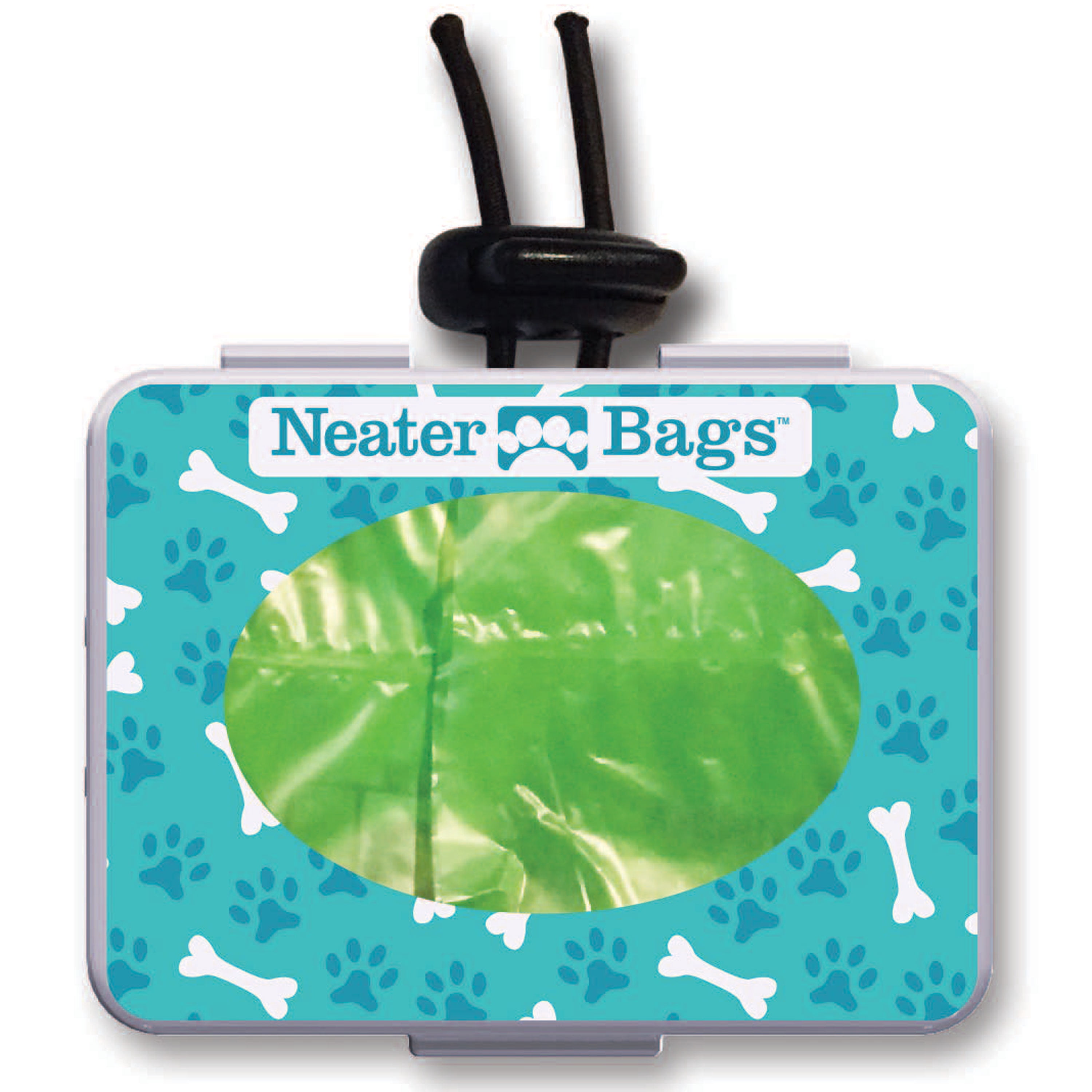 Neater Bags Dog Poop Waste Bags - Dispense Like Tissues with Easy-Tie Handles (210 Bags, Blue Bone & Paw)