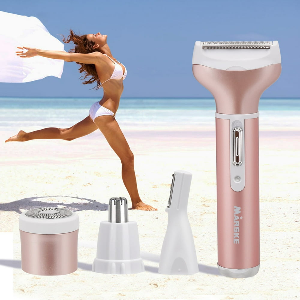 NOGIS Waterproof Bikini Trimmer,Painless Women Electric Shaver for Bikini line,Leg,face (4 in 1