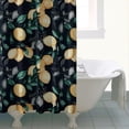 thumbnail image 4 of Yellow Lemon Fruit Leaves Black Pattern Shower Curtain 72"x84" ,Bathroom Decorative Shower Curtains Set with 12 Hooks,Modern Waterproof Washable Shower Curtain, 4 of 6