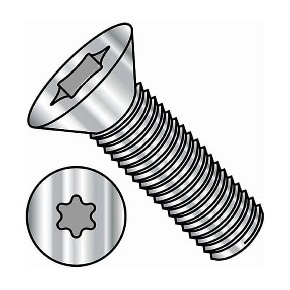 #2-56 x 3/16 in Torx Flat Machine Screw, Plain Stainless Steel, 5000 PK