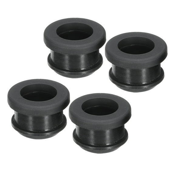 Uxcell 4Pcs Snap Rubber Grommet Plug Mount Dia 13.5mm ID 10.3mm Seal Anti-Scratch Electrical Box Cable Pipe Black