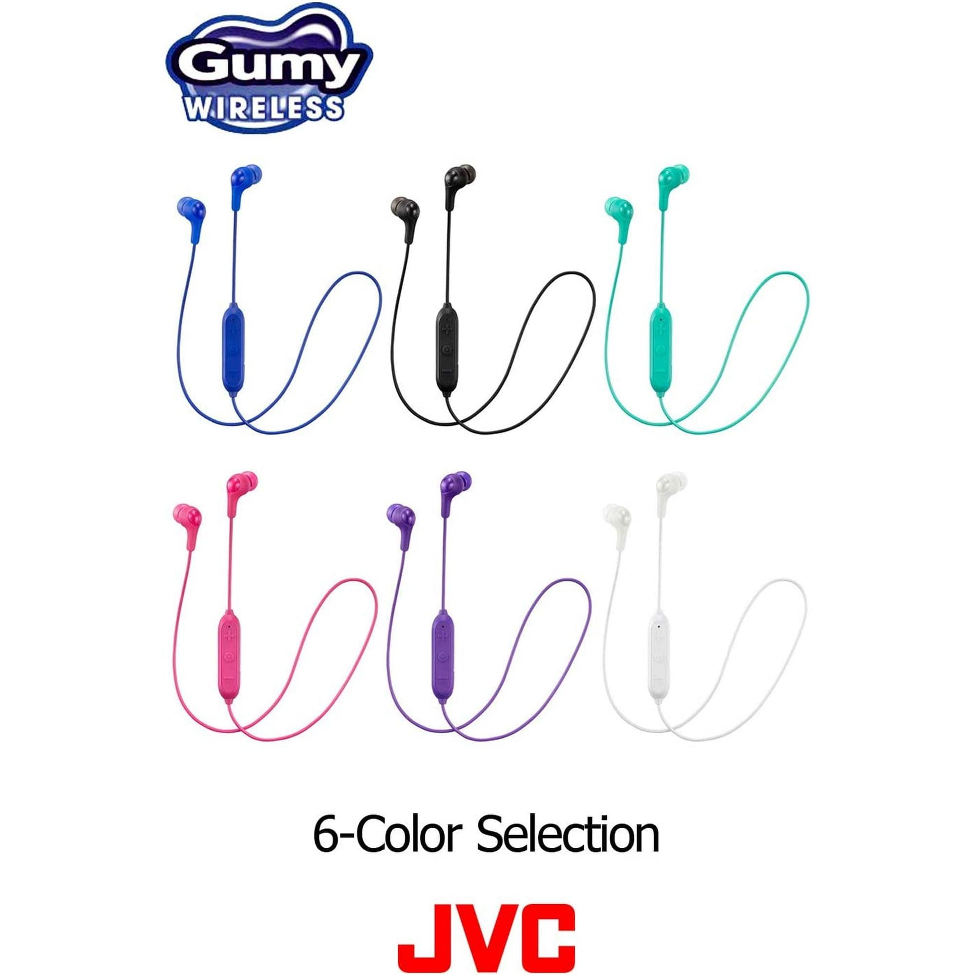 JVC Soft Wireless Earbud with Stayfit Tips, Remote and Mic and Bluetooth White (HA-FX9BTW) (Pack of 2)