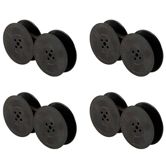 4Pack Typewriter Ribbon Twin Spool Typewriter Ribbon Ink Twin Spool Pack Ink Replacement Part for Most Typewriter(Black)