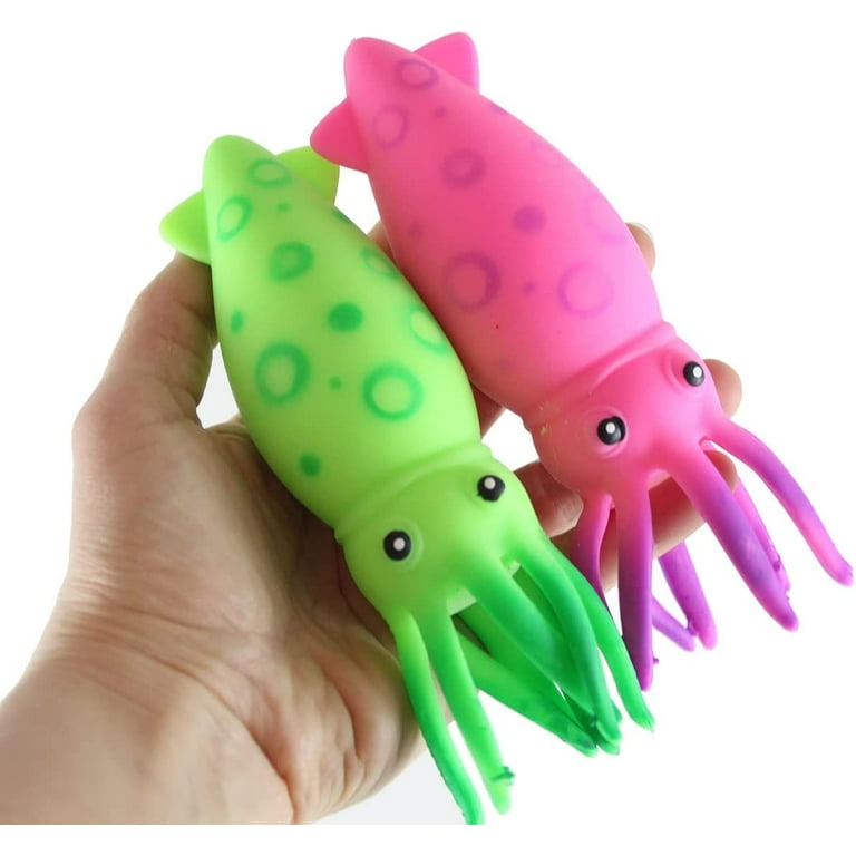 Set of 4 Large Squid Soft Fluff Doh Filled Squeeze Stress Balls Sensory Stress Fidget Toy Super Soft Walmart