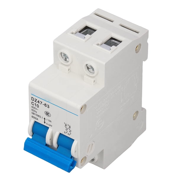 Disyuntor En Miniatura 2P, Disyuntor De Protección Contra Sobrecarga Clip De Bloqueo Biestable 400V 10A Tamaño Compacto Para Sistema De Iluminación OTVIAP Overload Protection Breaker
