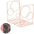 thumbnail image 2 of Bookends Black, Decorative Metal Book Ends Supports for Shelves, Unique Geometric Design, 2 of 4