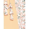 thumbnail image 7 of Janasya Indian Peach Poly Crepe Floral Print A-line 3\4 Sleeves Round Neck Calf Length Kurta for Women, 7 of 7