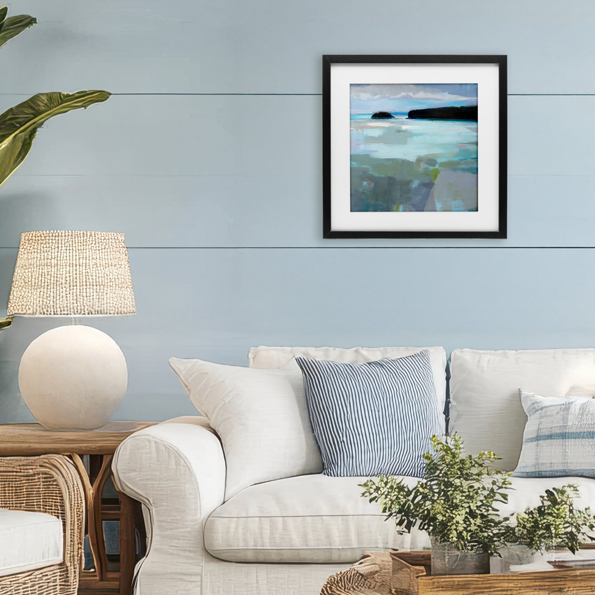Stupell Industries Freeport Maine Abstraction Black Framed Print Under Glass, design by Kathleen Robbins