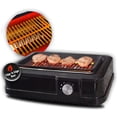 thumbnail image 4 of Electric Smokeless Indoor Grill w/ Non-Stick Cooking Surface & Adjustable Temperature Knob, Dishwasher Safe Removable Water Tray, Black, 4 of 8