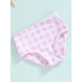 thumbnail image 6 of Little Girl's Summer Bikini 2 Pcs Set, Flower/Plaid Print Sleeveless Bow Bikini Tops with Shorts Swimsuit, 6 of 8
