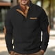 thumbnail image 1 of pstuiky camisa de manga larga para hombre, Blusa de manga larga con botones y cuello redondo de color liso para hombre top de hombre xxl, 1 of 6