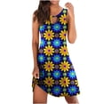 thumbnail image 2 of WAIIMAK Robe Sans Manches à Col en V Imprimée pour Femmes Robe de Plage Robe d'Été Courte Longueur Genou, 2 of 4